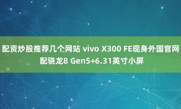 配资炒股推荐几个网站 vivo X300 FE现身外国官网 配骁龙8 Gen5+6.31英寸小屏